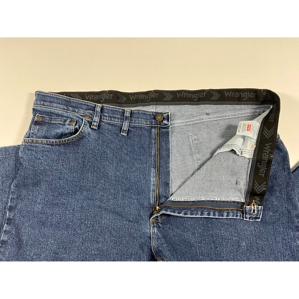 Wrangler Mens Blue Denim Straight Leg Jeans Premium Quality Comfort 44x29